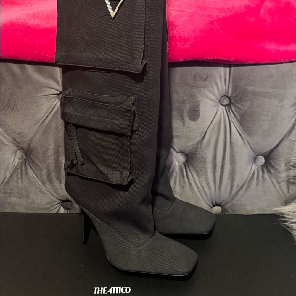 Áttico denim cargo boots